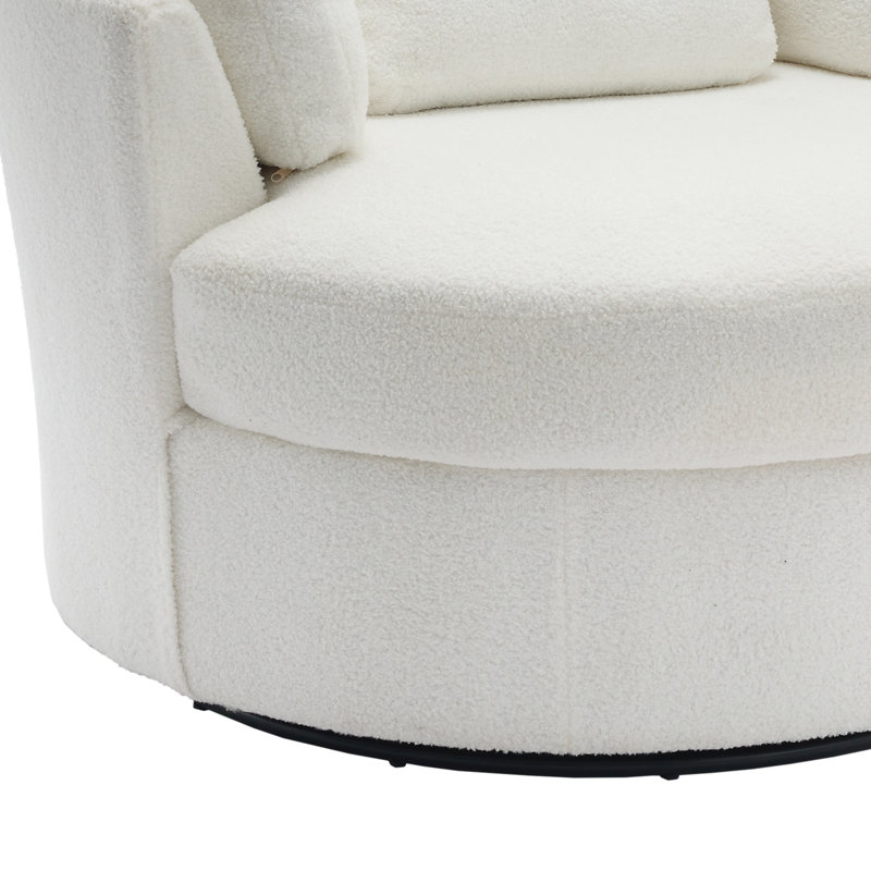 Chaise longue rembourrée avec coussin Niama, Mélange de polyester ivoire