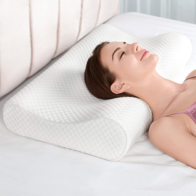 King Size Contour Memory Foam Pillow, Cervical Pillow For Neck Pain Relief, Neck Orthopedic Sleeping Pillows For Side, Back And Stomach Sleepers