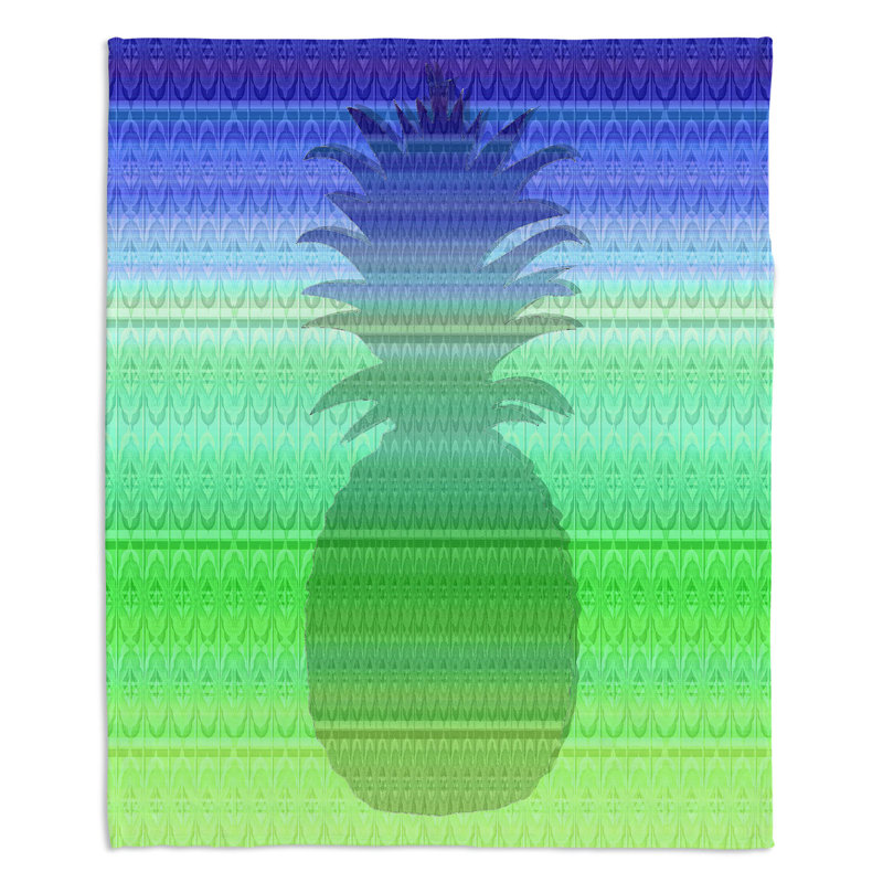 Jeté ananas , l 68 po x L 80 po, bleu