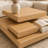 39.3" Natural 3-Piece Modular Stacking Coffee Table