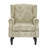 Duward Damask White Floral Upholstered Wingback Accent Chair with Nailhead Trim-2112725038