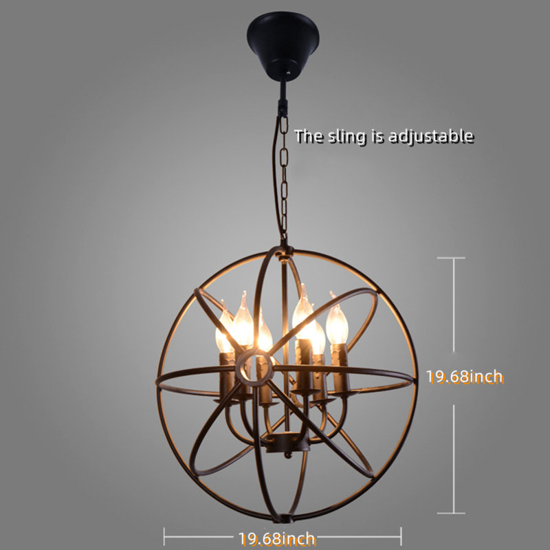 6 - Light Satin Black Sphere Pendant
