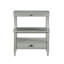 Table de chevet avec tiroir et plateau escamotable d'apparence cannelée en gris antique-1054993511