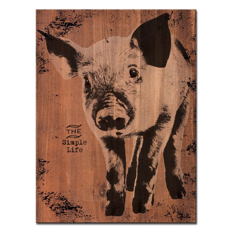 « porc », reproduction d’impression sur toile tendue, H 16 po x l 12 po x P 1,5 po