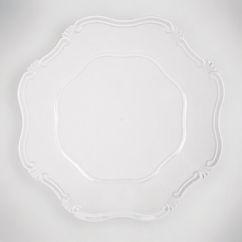 Ensemble de 8 assiettes de présentation en plastique résistant, 33 cm, pour une table élégante et colorée.