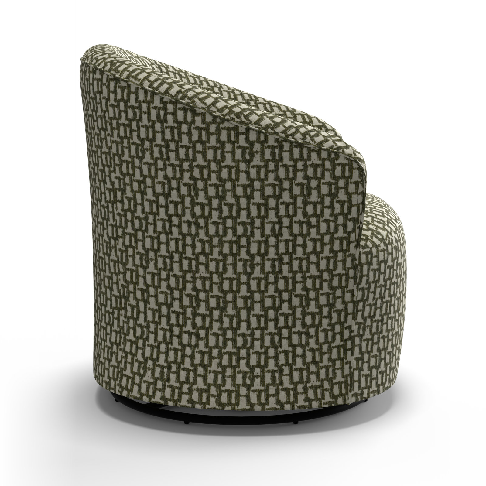 Jude Upholstered Swivel Nursery Chair, Olive Graphic Print Performance