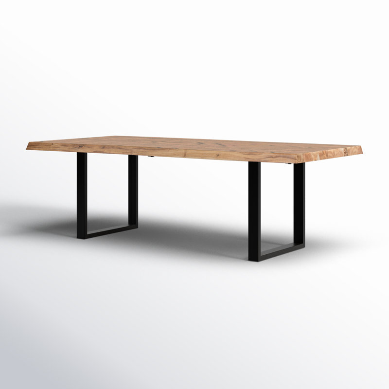Colin Dining Table, 29.75"H x 79"L x 40"W, Black, Teak