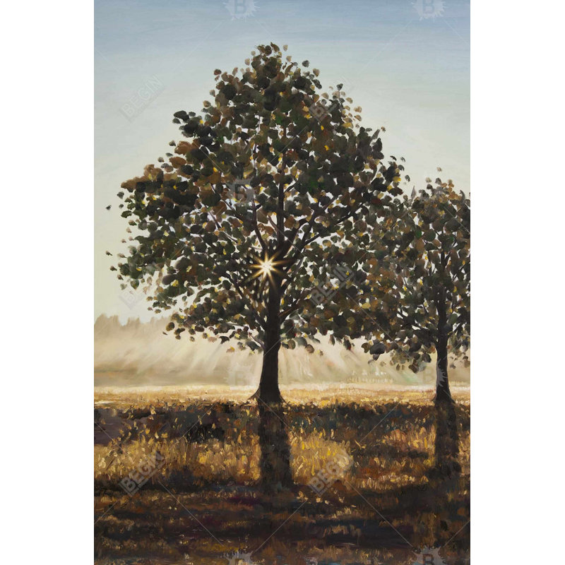 Trees in the countryside Bath Mat with Non-Slip Backing - Quick Dry Memory Foam Bathroom Rug - Absorbent - Modern Plush Spa-Style - Machine Washable