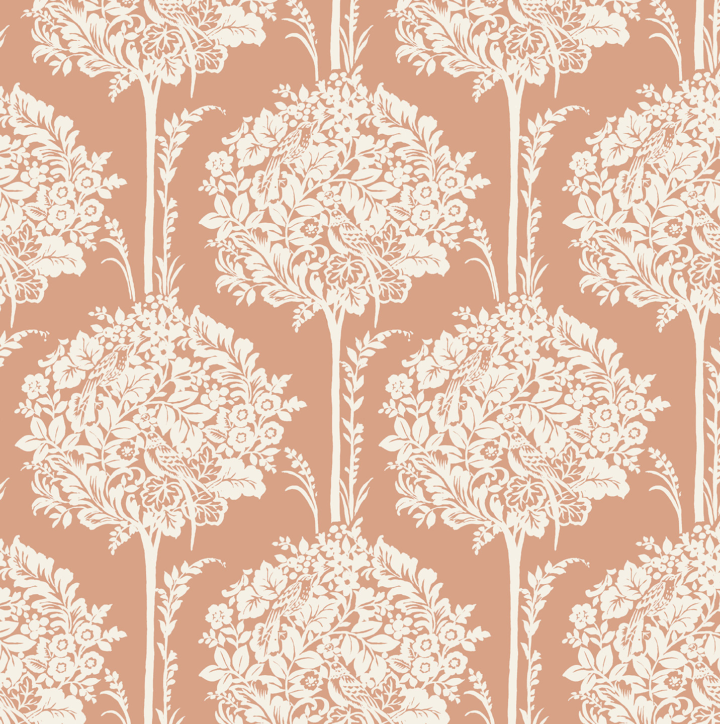 Erelina Floral Wallpaper, Apricot