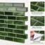 Paquet de 10 carreaux de dosseret à peler et coller en marbre vert jade