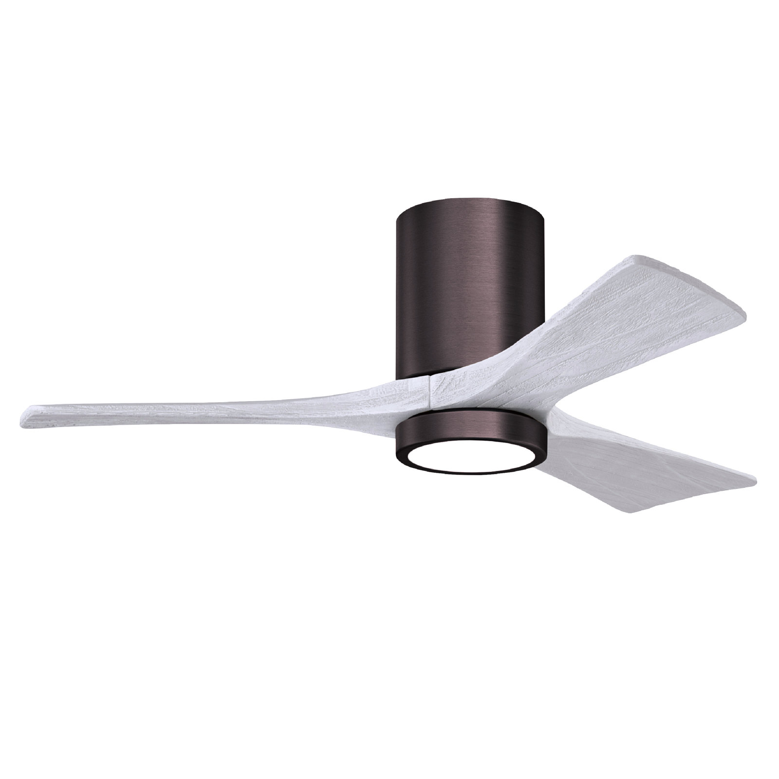 Olivier Ceiling Fan with LED Light Kit, Brushed Bronze, 42", Matte White