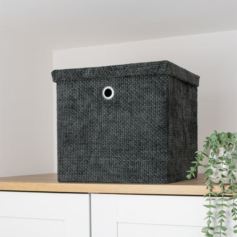 17 Stories Fabric Decorative Basket, Yes, Black