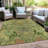 Machine Washable Indoor/Outdoor Xhevrie Green Rug-202933491