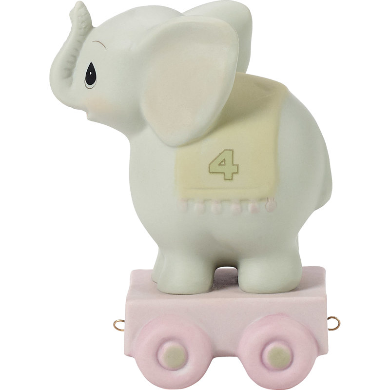 Figurine Precious Moments Birthday Train Elephant Age 4 3,86 pouces