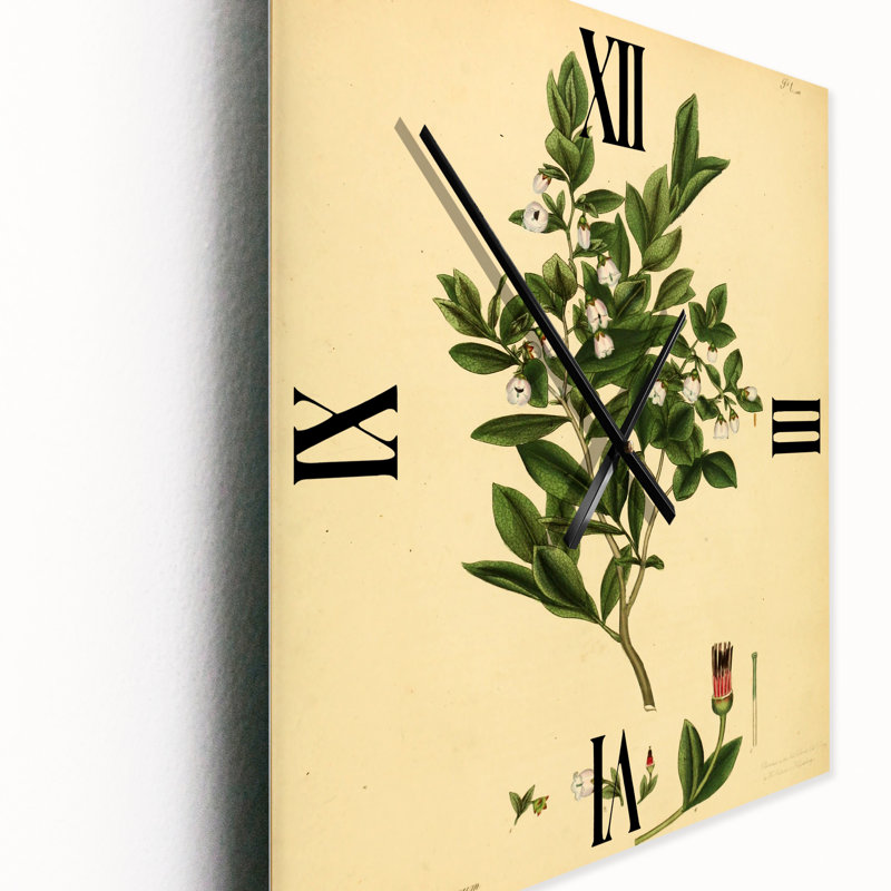 Horloge murale rétro Vintage Plant Life XXV, Grand