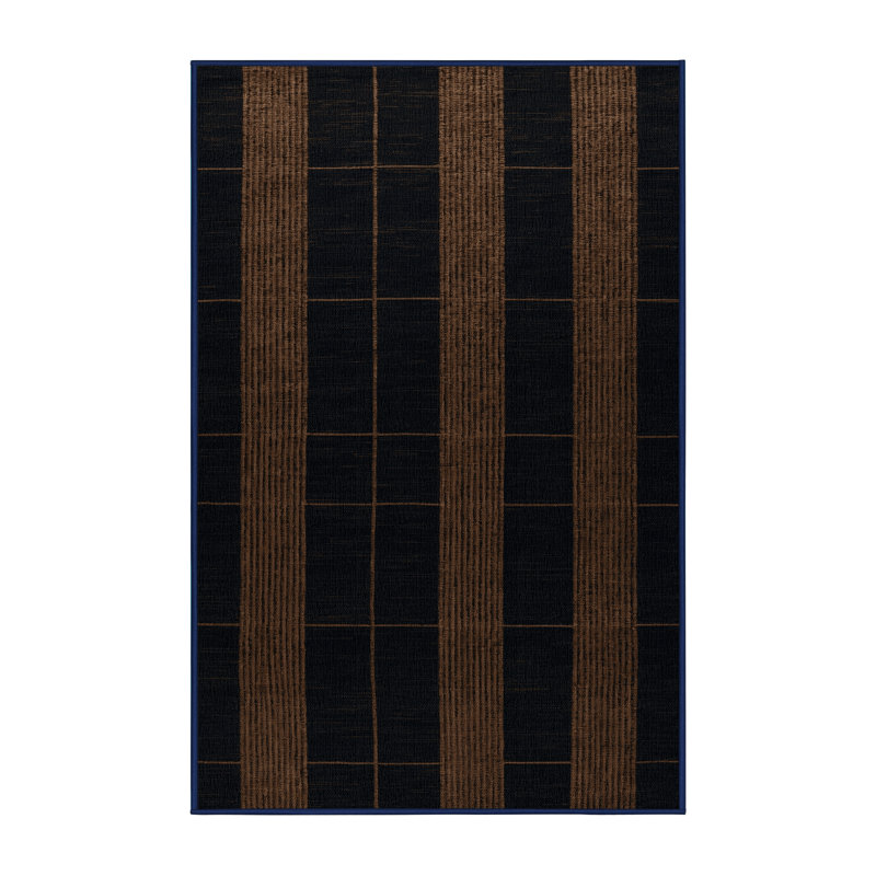 Machine Washable Checkered Gray Area Rug, Rectangle 5' x 7'