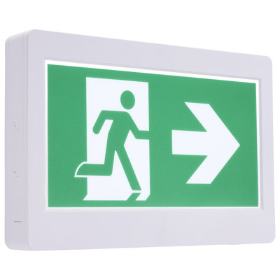 Running Man Green Exit Sign - 120-347V - 2HR Backup - Single/Dual Face - Universal Mounting - Thermoplastic