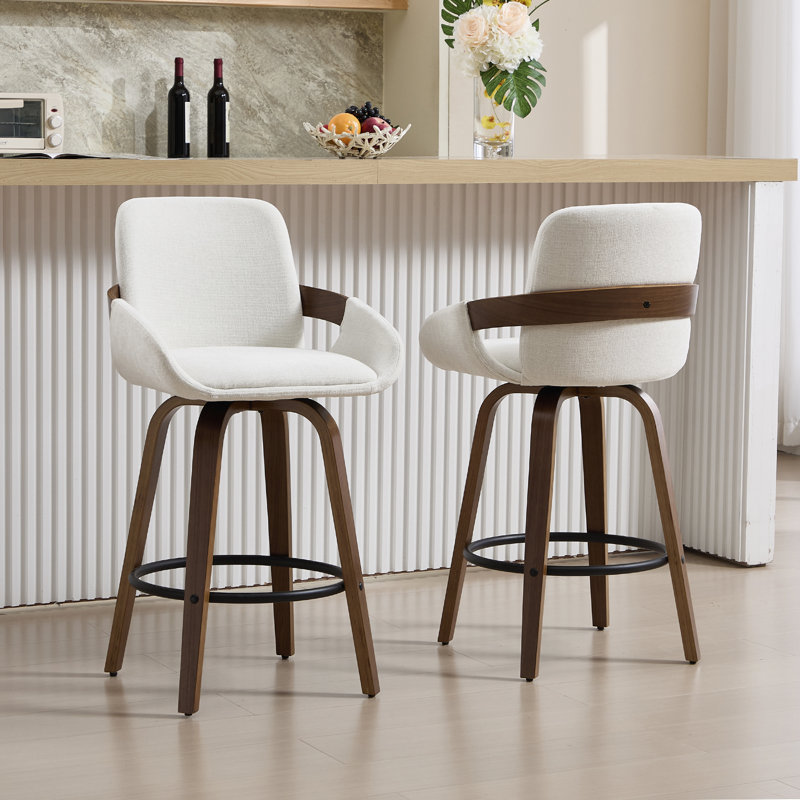 Tabouret de bar et de comptoir pivotant, Blanc, 2
