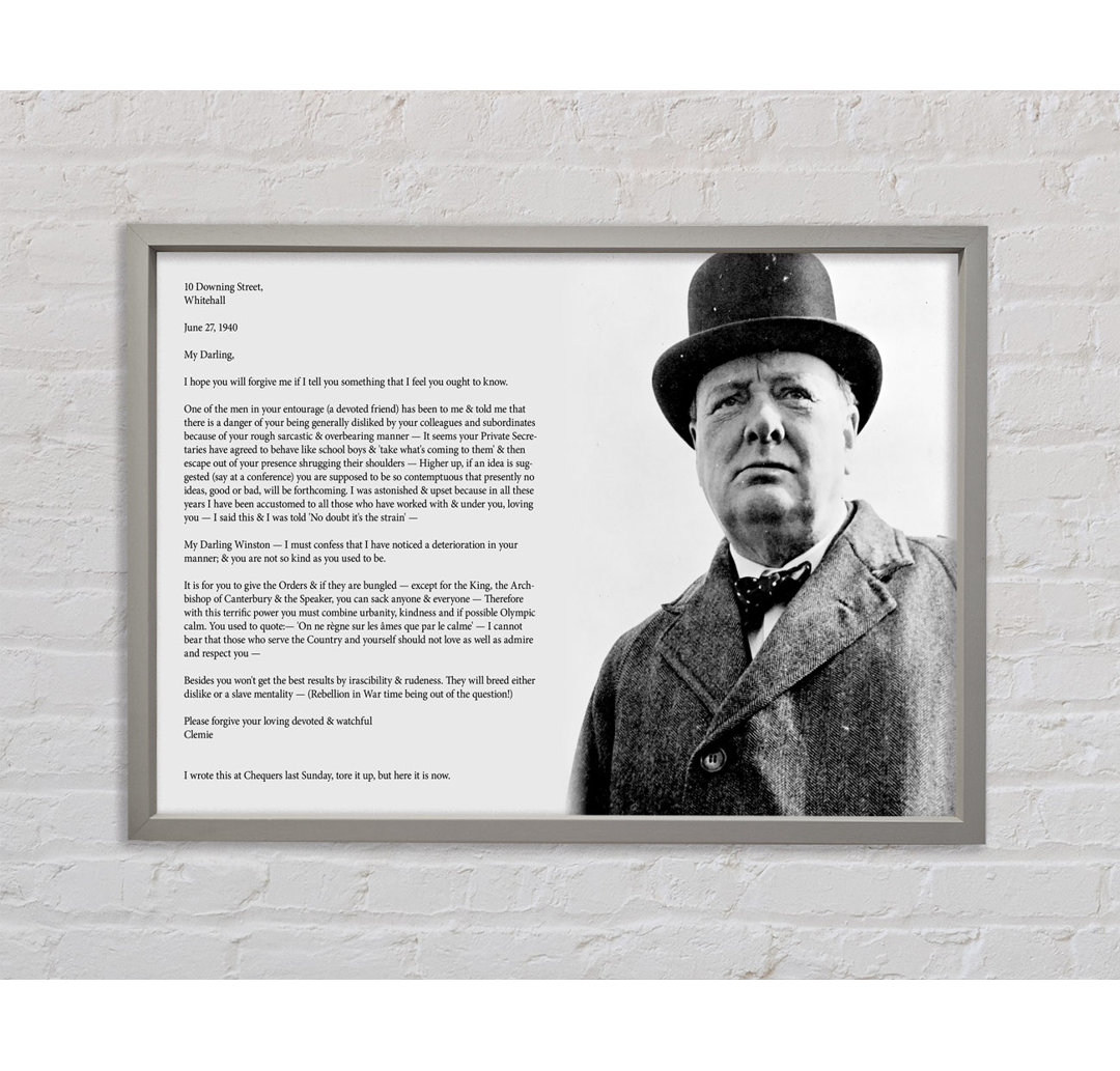 Motivationszitat Winston Churchill Gerahmter Druck