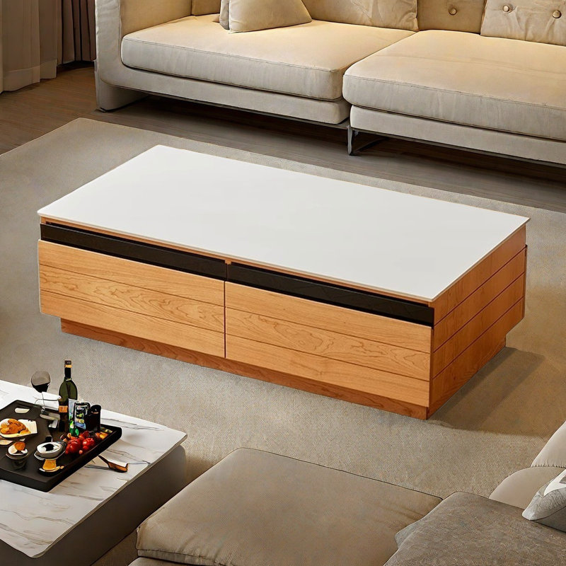 Floor-to-ceiling rock table, White