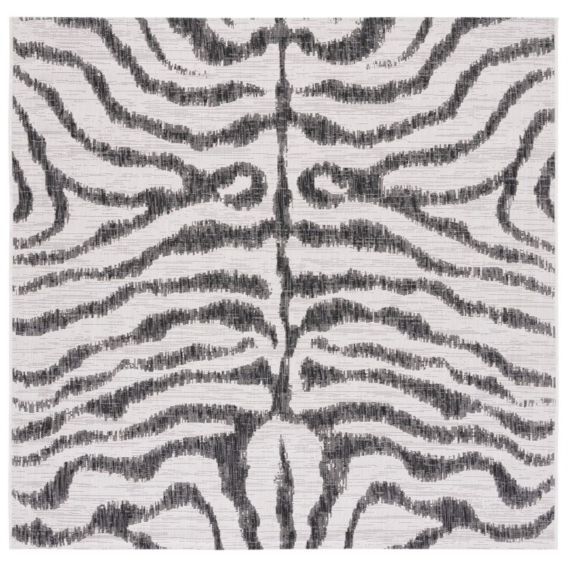 Tapis d'intérieur / extérieur à imprimé animal Aviyon, Carré 6 pi 7 po