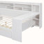 Lit de jour en bois multifonctionnel avec tablettes de rangement, 2 tiroirs de rangement et bureau d'étude-1175765702-1175765696