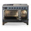 Majestic III Series 48 Inch Dual Fuel Range with 5 Sealed Burners, Griddle, Frenchtop in Burgundy (Natural Gas, Chrome Trim)-1604647910-1604647913-1604647916