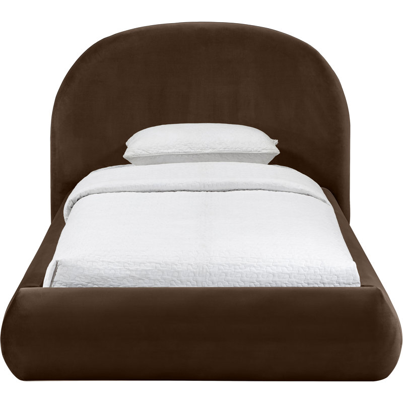 Lit tapissier Kat, Lit simple, Brun