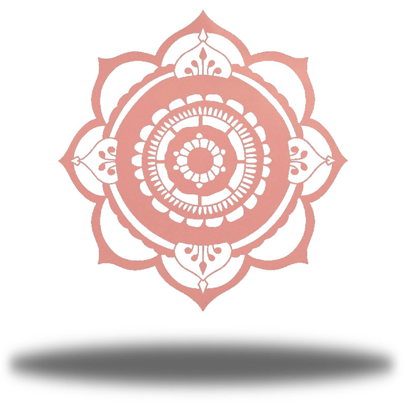 Décoration murale en métal Hope Mandala, Rose, H 18 po x l 18 po x P 0,0625 po