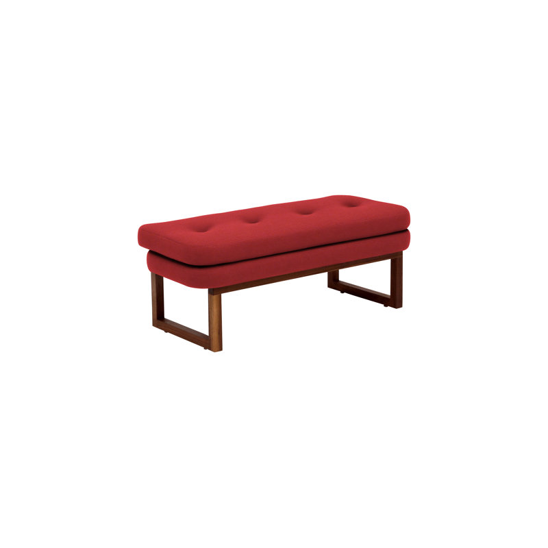 Melinda Upholstered Bench, Berry Red, 18" H x 48" W x 22" D