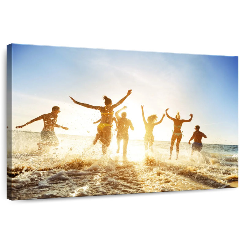 Plage Gillard avec des amis, H 34 po x l 51 po