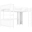 Grand lit mezzanine en métal avec garde-robe et bureau, blanc, uni, peu encombrant, facile à assembler pour les adolescents et les adultes, taille, garde-robe, robuste, économie-326383586