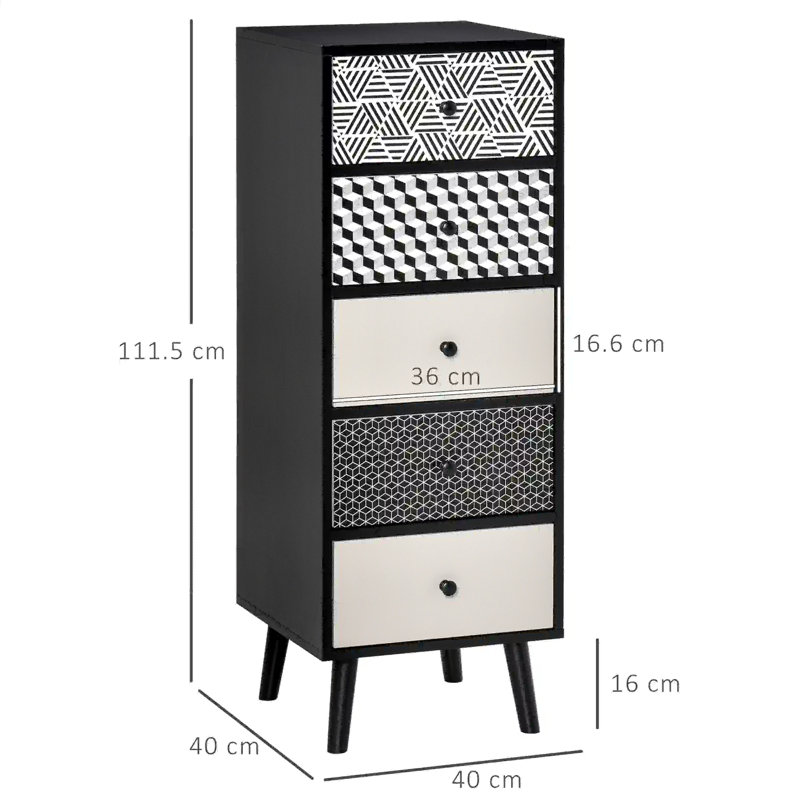 Oscar 5 Drawer 40cm W Chest