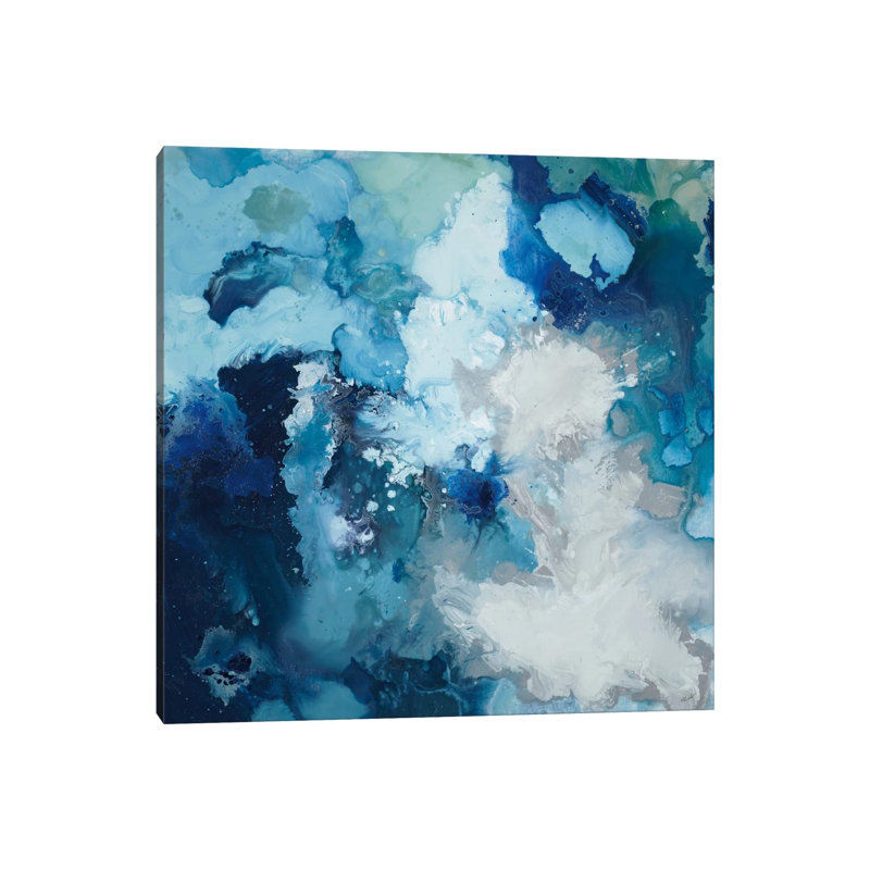 Blue Flo 1 Piece Wrapped Canvas Painting, 93.98 cm H x 93.98 cm W x 3.175 cm D