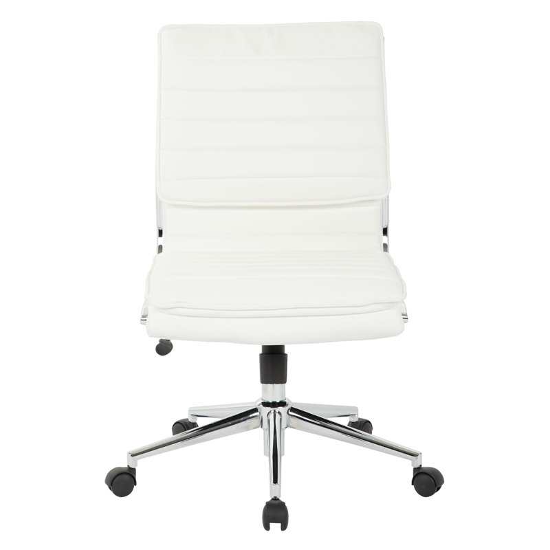 Chaise de travail Jacobus, Similicuir blanc