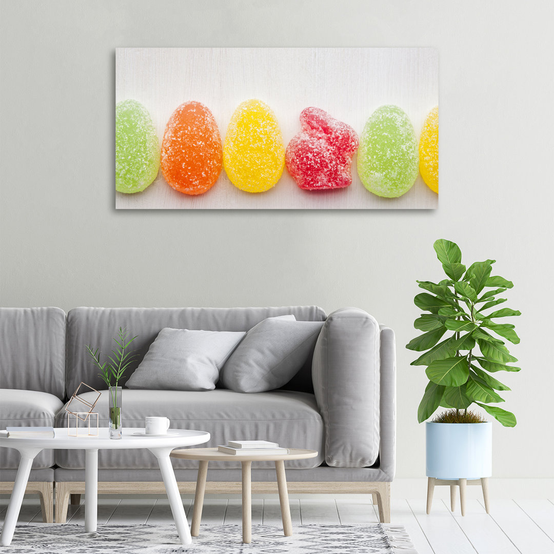 Farbige Jelly Beans - Ungerahmte Kunstdrucke auf Leinwand