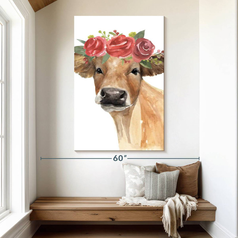 Vache en fleur Brampt II, H 51 po x l 34 po