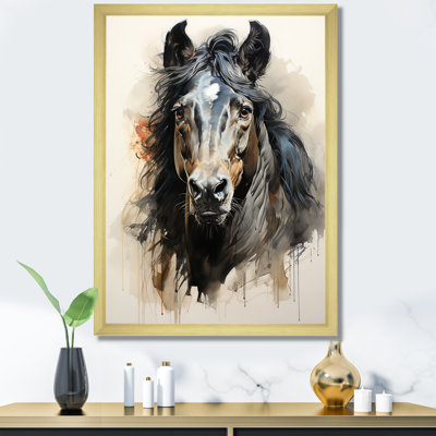 Décoration murale minimaliste cheval noir II
