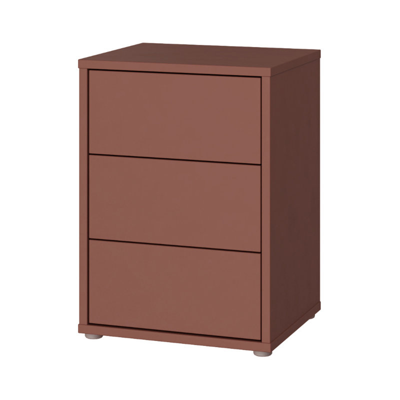 Sadaris 49.8cm W Particle Board / Chipboard Bedside Table, Terracotta
