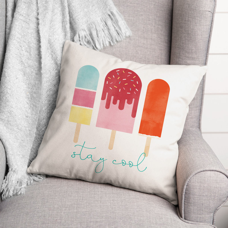 Kerrian Stay Cool Popsicles Throw Pillow