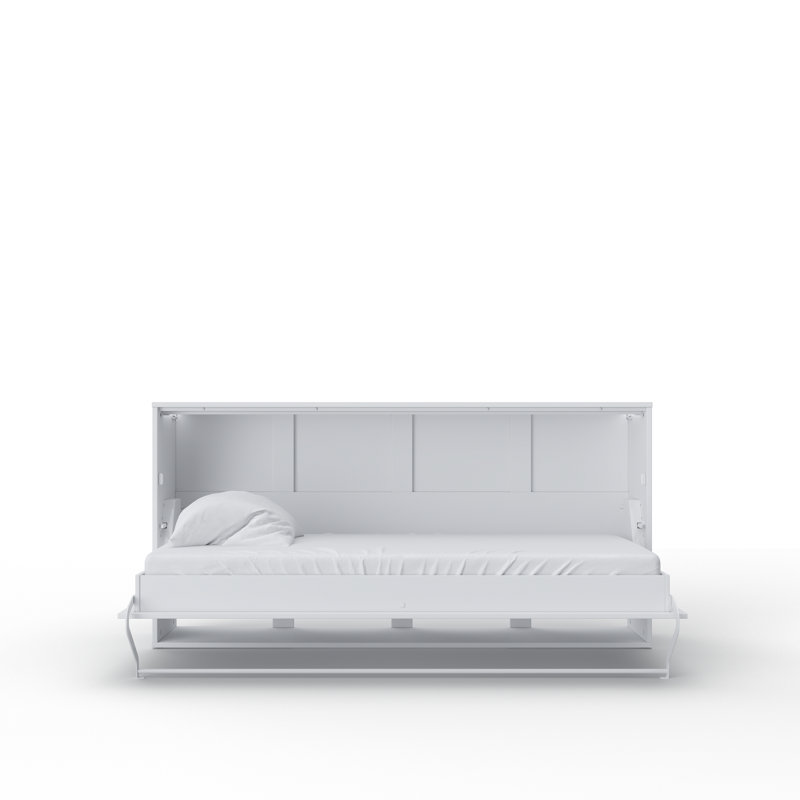 Aubri Murphy Bed, White/White Gloss, Single