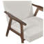 Chaise d'appoint moderne en tissu beige avec structure en bois d'hévéa massif - Meubles de salon contemporains rembourrés