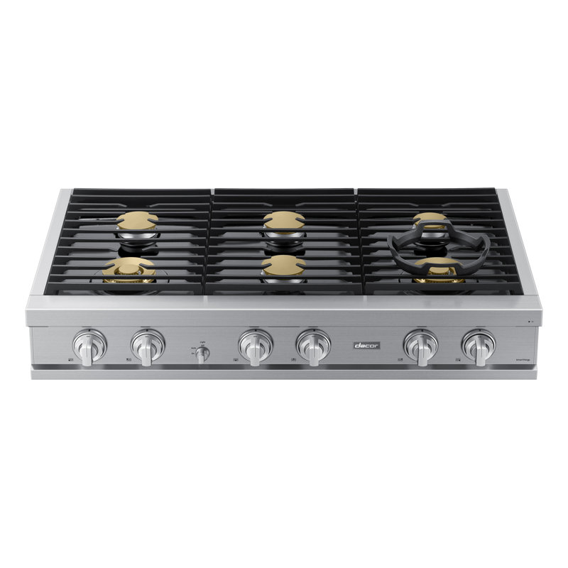 48" Gas Rangetop 6 Burners, NG/LP, Silver Stainless