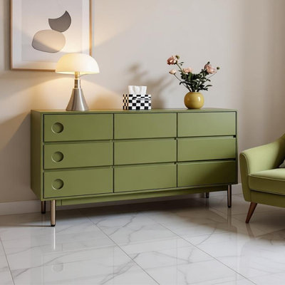 Cream-colored lacquered dining side cabinet