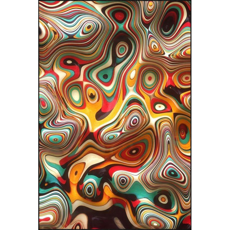 Colorful Evil Eye Patterned Decorative Machine Washable Rug, Rectangle 2'6" x 4'11" Rug Pad Included