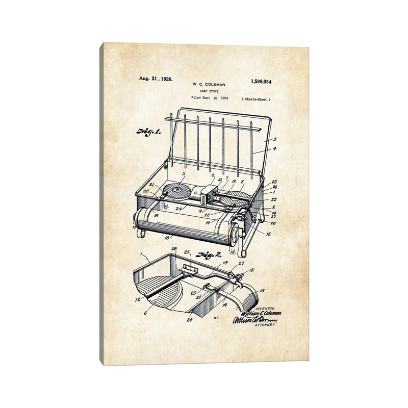 " Portable Camping Stove " by Patent77, 12" H x 8" W x 0.75" D