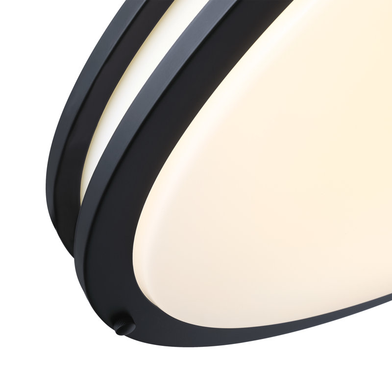 Hanz Selectable LED 2700K, 3000K,3500K, 4000K, 5000K Flush Mount Ceiling Light, Matte Black, 4.69"H x 33"W x 18"D