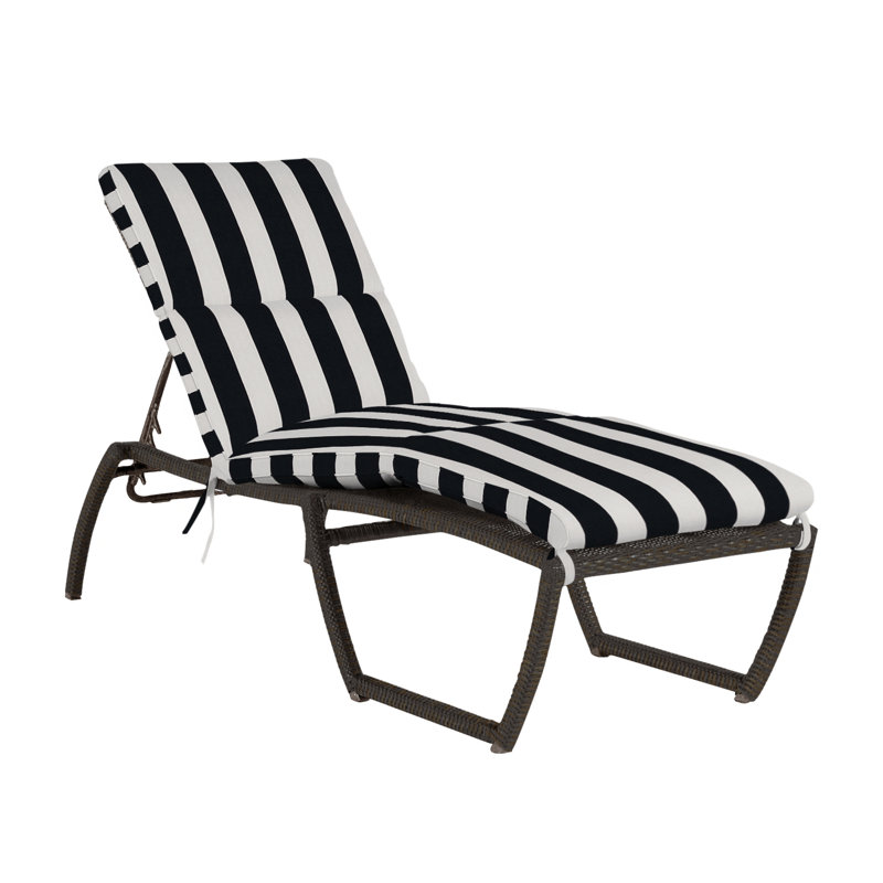 Chaise tissée Skye - Noyer noir, Welt, Sunbrella® ‑ Cabana à rayures minuit, Noyer noir