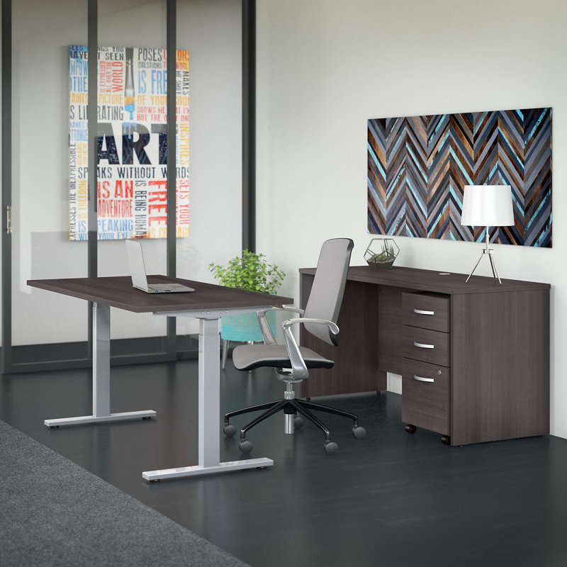 Ensemble de bureau pour travailler debout 4 pièces Studio C, Gris tempête