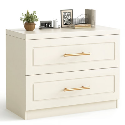 31.5‘’ W 2 Drawers Cream Nightstand